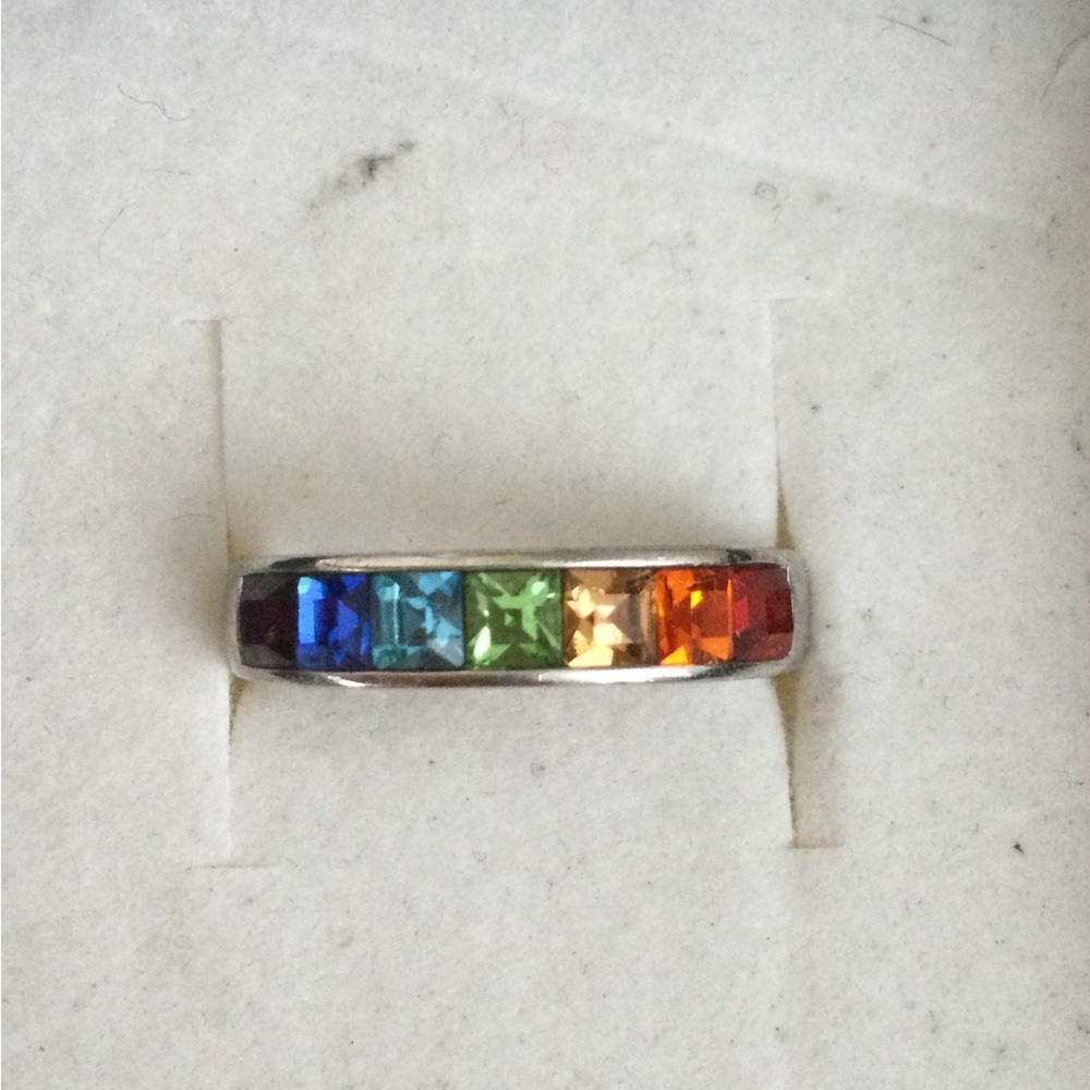 PRICE DROP! Multicolor Rainbow Silver Band